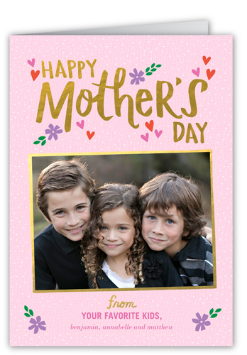 Delightful Details Mother's Day Card, Pink, Matte, Folded Smooth Cardstock, Square