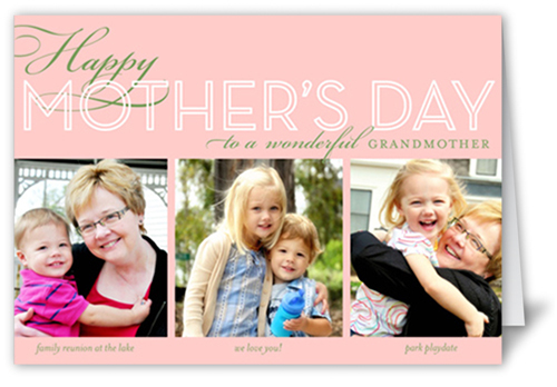 Happy Grandma Collage Mother's Day Card, Pink, Pearl Shimmer Cardstock, Square