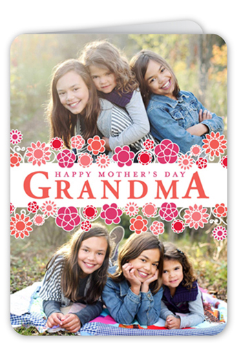 Grandma's Garden Mother's Day Card, Red, White, Matte, Folded Smooth Cardstock, Rounded