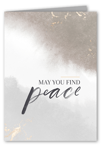 Finding Peace Sympathy Card, Beige, 5x7 Folded, Pearl Shimmer Cardstock, Square