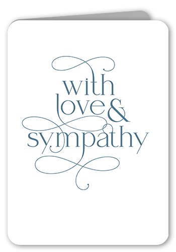 Loving Salutations Sympathy Card, White, 5x7 Folded, Pearl Shimmer Cardstock, Rounded, White