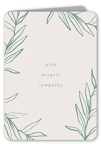 Caring Condolences Sympathy Card, Green, 5x7 Folded, Write Your Own Greeting, Matte, Folded Smooth Cardstock, Rounded, Mantis