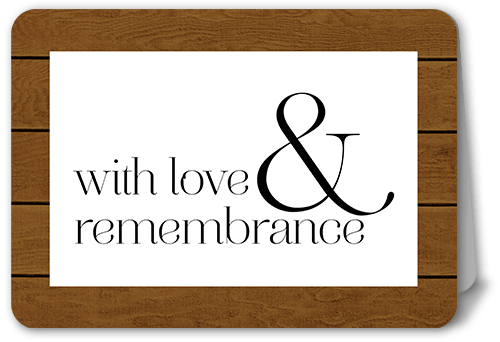 Loving Memorial Sympathy Card, Brown, 5x7 Folded, Pearl Shimmer Cardstock, Rounded, White