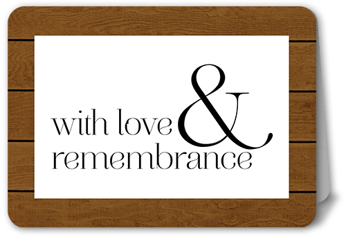 Loving Memorial Sympathy Card, Brown, 5x7 Folded, Matte, Folded Smooth Cardstock, Rounded