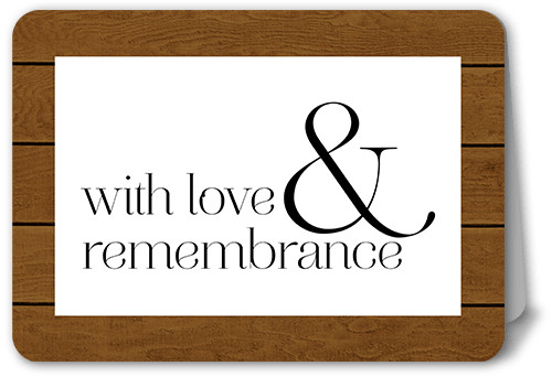 Loving Memorial Sympathy Card, Brown, 5x7 Folded, Pearl Shimmer Cardstock, Rounded