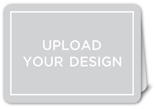 Upload Your Own Design Custom Greeting Card, White, White, Pearl Shimmer Cardstock, Rounded