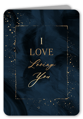 Loving You Anniversary Card, Blue, 5x7 Folded, Matte, Folded Smooth Cardstock, Rounded