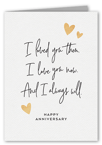 Dedicated Devotion Anniversary Card, White, 5x7 Folded, Pearl Shimmer Cardstock, Square