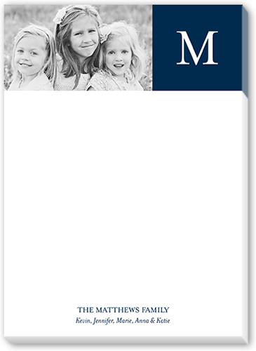 Classic Color Block 5x7 Notepad, Blue, Matte