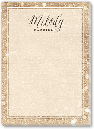 Bokeh Reminders 5x7 Notepad, Brown