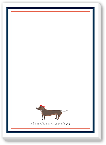 Wiener Dog Love 5x7 Notepad, Blue, Matte