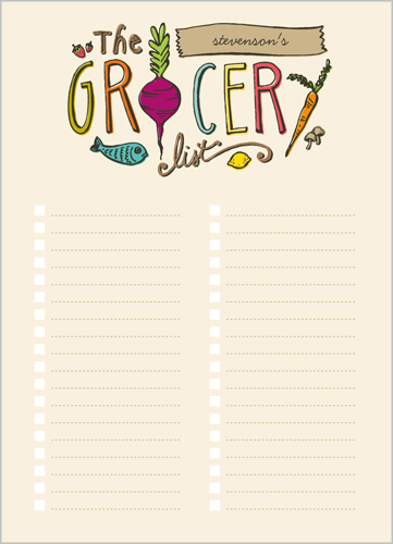 The Grocery List 5x7 Notepad | Custom Notepads | Shutterfly