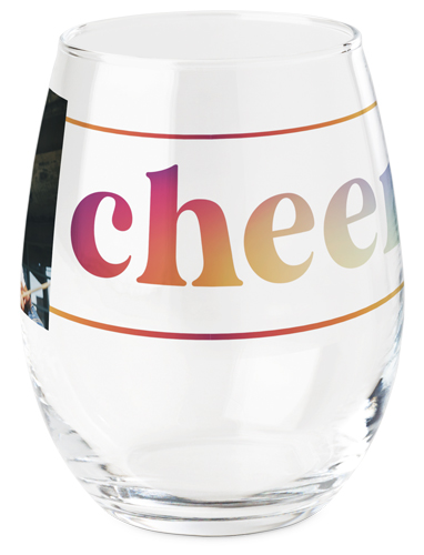 Rainbow Cheers Printed Wine Glass, Printed Wine, Set of 1, White