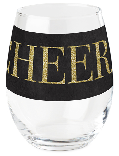 Sparkle Cheers Printed Wine Glass, Printed Wine, Set of 1, Multicolor
