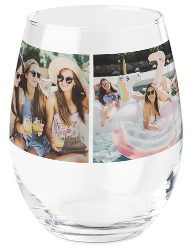 Gallery of Four Printed Wine Glass, Printed Wine, Set of 1, Multicolor