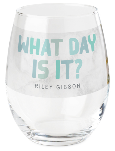 Watercolor Endless Days Printed Wine Glass, Printed Wine, Set of 1, Green