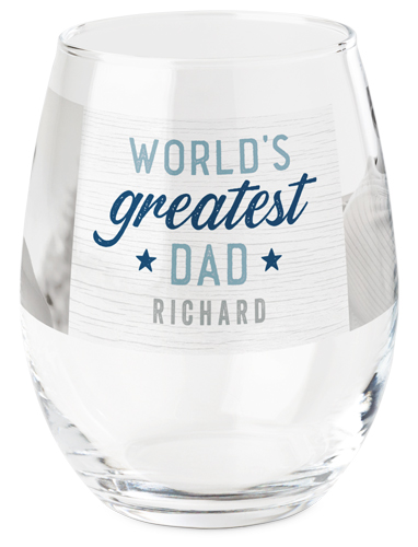 World's Greatest Stars Printed Wine Glass, Printed Wine, Set of 1, Blue