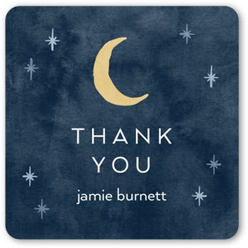 Papercraft Crescent Stickers, Blue, Stickers, Midnight