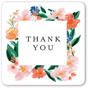 Flowered Frame Stickers, White, Stickers, White