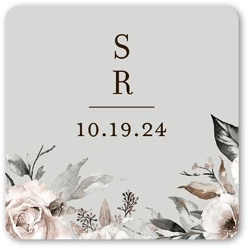 Neutral Florals Stickers, StickersWhisper Gray