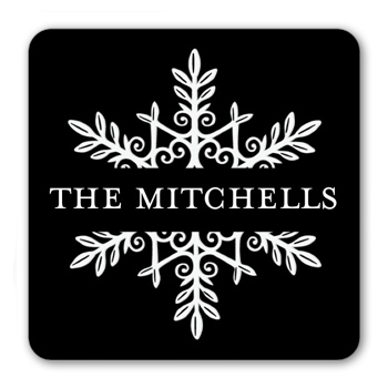 Snowflake Name Stickers, StickersBlack