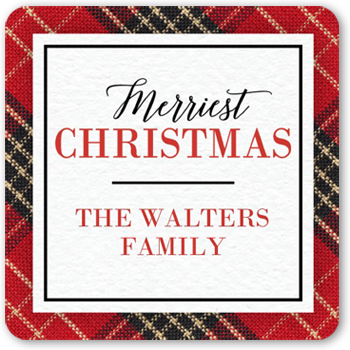 Seasonal Plaid Stickers, -Red-Stickers