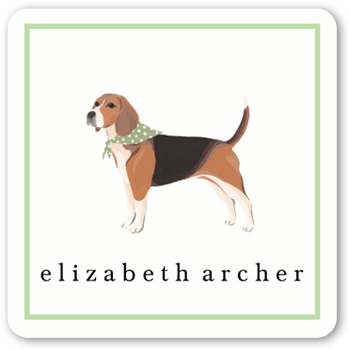Beagle Dog Love Stickers, -Green-Stickers