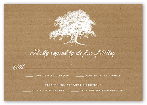 Rustic Statement Wedding Response Card, Brown, Matte, 100% Recycled Cardstock , Square