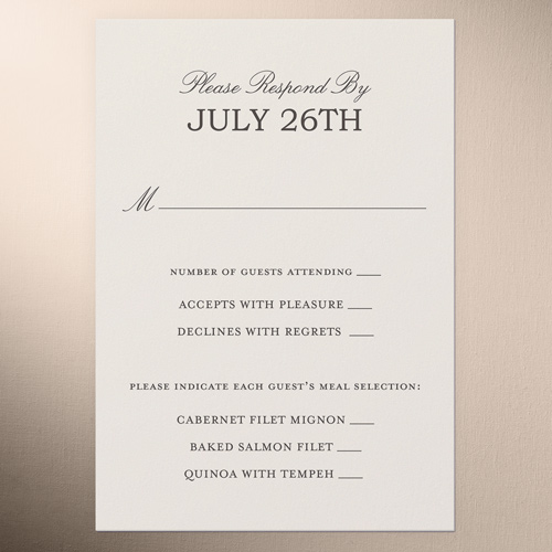 Glowing Bright Wedding Response Card, Beige, Matte, Signature Smooth Cardstock, Square, Antique White