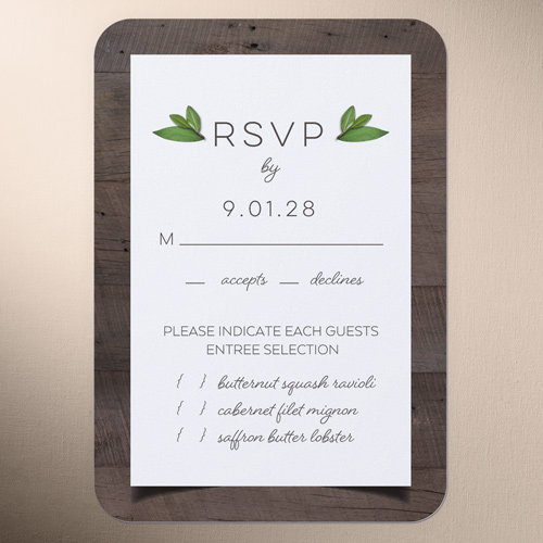 Encircled in Love Wedding Response Card, Brown, 100% Recycled Cardstock , Rounded