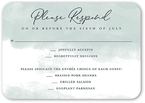 Watercolor Wedding RSVP Card