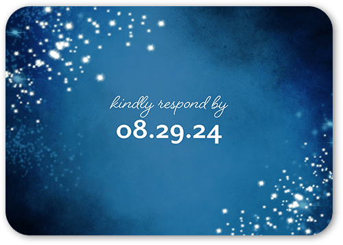 Amongst The Stars Wedding Response Card, Blue, 100% Recycled Cardstock , Rounded