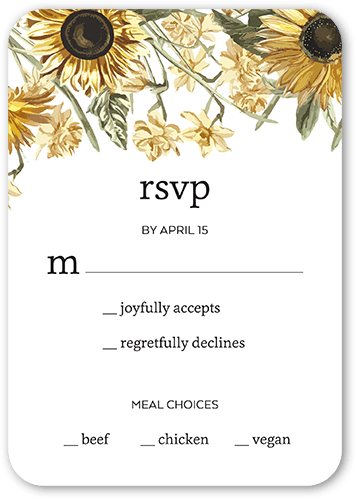 Forever Sunny Wedding Response Card, White, Matte, Signature Smooth Cardstock, Rounded, White