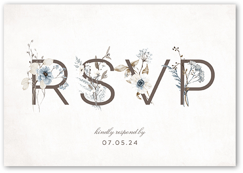 Wildflowers Wedding Response Card, Grey, Matte, 100% Recycled Cardstock , Square, Whisper Gray