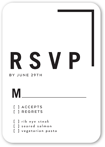 Modern And Minimal Wedding Response Card, White, 100% Recycled Cardstock , Rounded, White