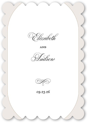 Elegant Essence Wedding Response Card, Gray, Signature Smooth Cardstock, Scallop