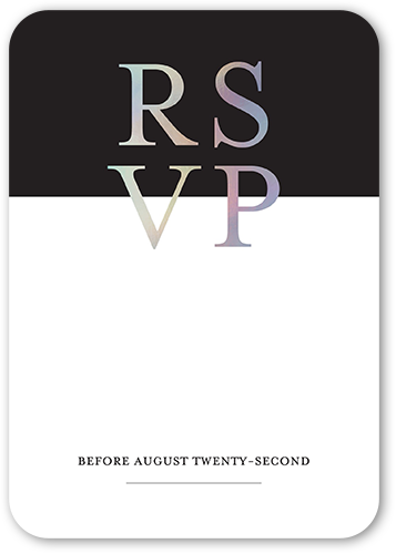 Dazzling Duet Wedding Response Card, Grey, 100% Recycled Cardstock , Rounded, Silver