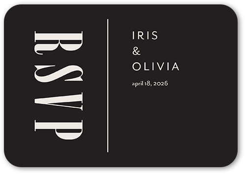 Fanciful Flair Wedding Response Card, Grey, 100% Recycled Cardstock , Rounded, Charcoal