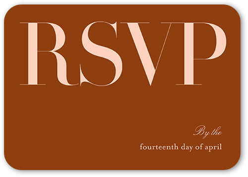 Timeless Toast Wedding Response Card, Brown, Pearl Shimmer Cardstock, Rounded