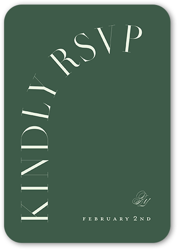 Refined Request Wedding Response Card, Green, 100% Recycled Cardstock , Rounded, Sage