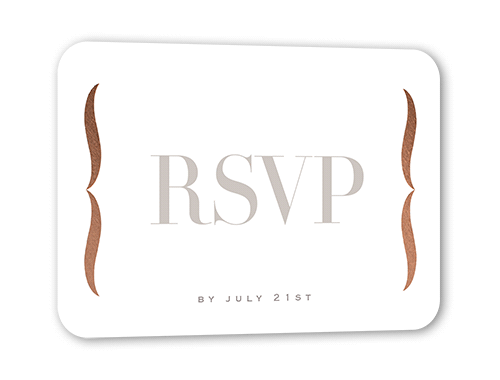 Alluring Ampersand Wedding Response Card, Rose Gold Foil, White, Signature Smooth Cardstock, Rounded