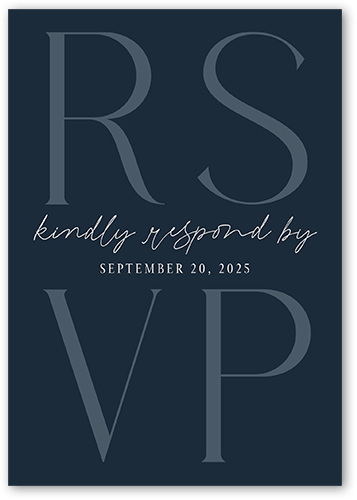 One Love Wedding Response Card, Blue, Matte, Signature Smooth Cardstock, Square, Navy