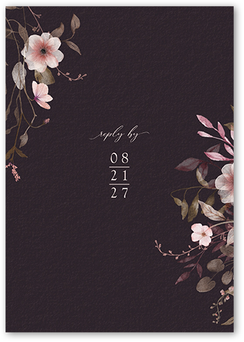Blissful Bloom Wedding Response Card, Pink, Matte, Signature Smooth Cardstock, Square