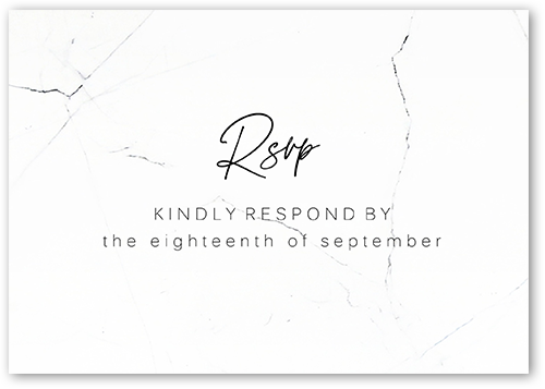 Married Marble Wedding Response Card, White, Matte, 100% Recycled Cardstock , Square, White