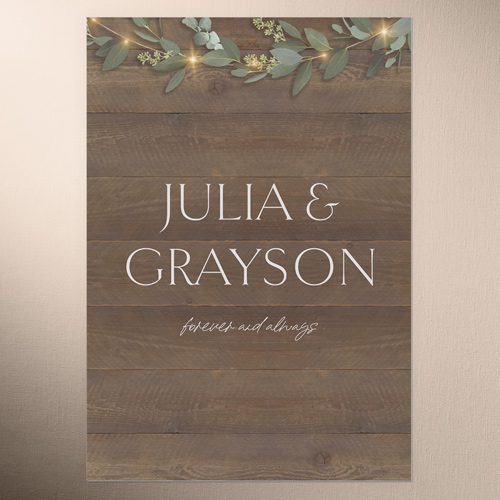 Laced Laurels Wedding Response Card, Brown, Matte, Pearl Shimmer Cardstock, Square, Deep Chocolate