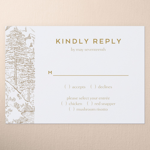 Alpine Affection Wedding Response Card, Brown, Write Your Own Greeting, Matte, Signature Smooth Cardstock, Square