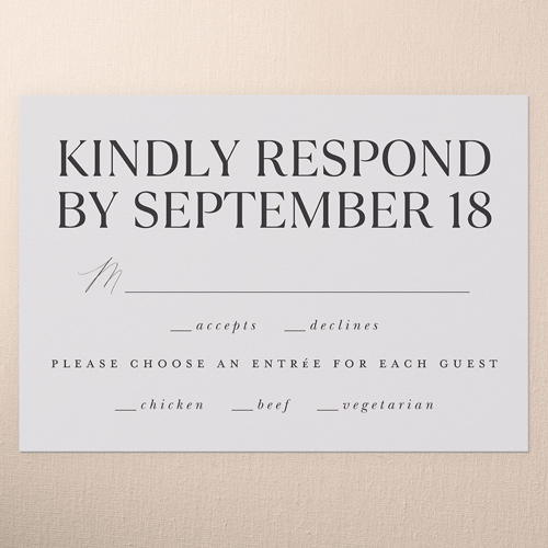 Official Headlines Wedding Response Card, Beige, Matte, 100% Recycled Cardstock ?, Square