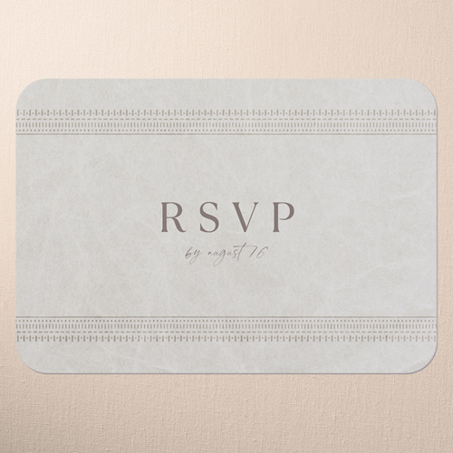 Baroque Border Wedding Response Card, Brown, Write Your Own Greeting, Matte, Signature Smooth Cardstock, Rounded, Taupe