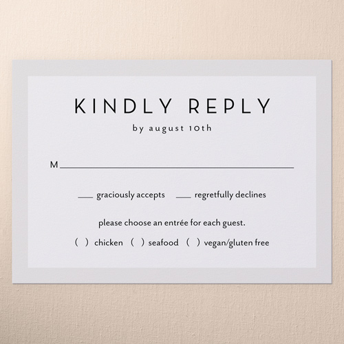 Arch Skyward Wedding Response Card, White, Matte, 100% Recycled Cardstock , Square, Whisper Gray