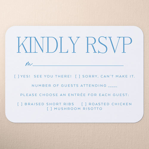 Majestic Marriage Wedding Response Card, White, Signature Smooth Cardstock, Rounded, White
